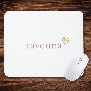 Staubige Rose Personalisierter Name Gold Leopard H Mousepad