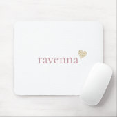 Staubige Rose Personalisierter Name Gold Leopard H Mousepad (Mit Mouse)