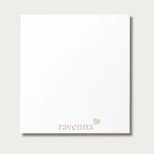 Staubige Rose Personalisierter Name Gold Leopard H Notizblock