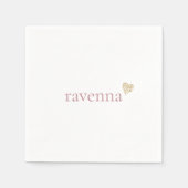 Staubige Rose Personalisierter Name Gold Leopard H Serviette (Vorderseite)
