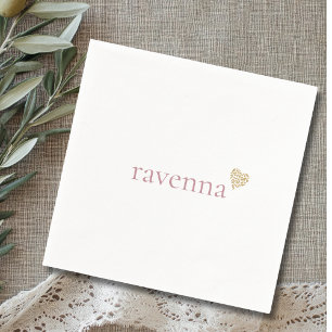 Staubige Rose Personalisierter Name Gold Leopard H Serviette