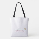 Staubige Rose Personalisierter Name Gold Leopard H Tasche (Rückseite)
