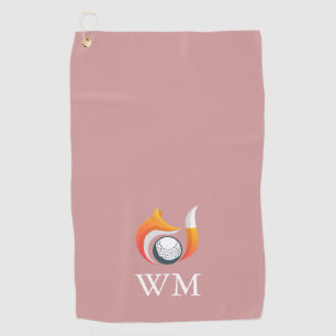 Staubige Rose Pink Individuelles Monogramm Fuchs u Golfhandtuch