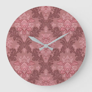 Staubige Rose Sanftes Rosa Burgund Elegantes Damas Große Wanduhr