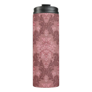 Staubige Rose Sanftes Rosa Burgund Elegantes Damas Thermosbecher