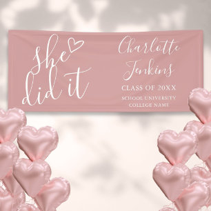 Staubige Rose Sie Hats Geschafft Skript Abschlussf Banner