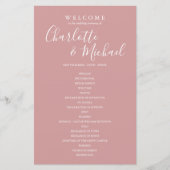 Staubige Rose-Signatur-Skript-Hochzeitsprogramm (Vorderseite)