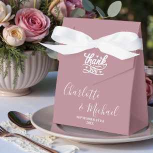 Staubige Rose Skript Moderne Trendige Hochzeit Geschenkschachtel
