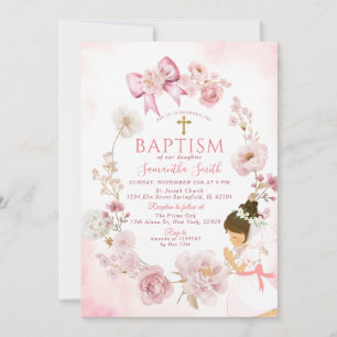 Staubige Rose Träumerisches Florales Rahmenkreuz T Einladung