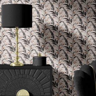 Staubige Rose und Holzkohle Botanisches Florales Tapete