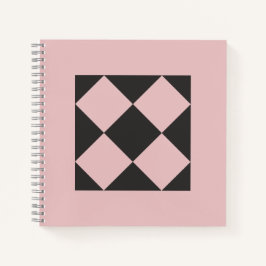 Staubige Rose- und Holzkohleschwarze geometrische  Notizblock