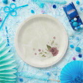 staubige Rose, weiße Blume Pappteller (Party)