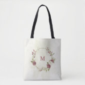 staubige Rose, weiße Blume Tasche (Vorderseite)