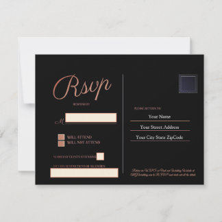 Staubige Rosen-Antwortkarte RSVP Karte