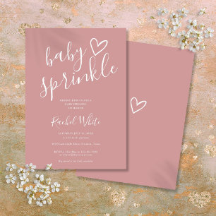 Staubige Rosen Baby Mädchen Baby Sprinkle Shower Einladung