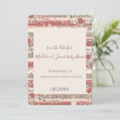 Staubige Rosen Baby Mädchen Save the Date (Stehend Vorderseite)