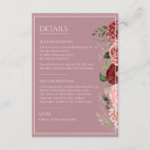 Staubige Rosen-Burgunder-Blumen-Hochzeit-Beilageka