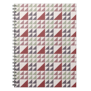 Staubige Rosen geometrisches Quilt-Muster Notizblock