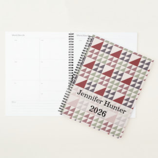 Staubige Rosen Geometrisches Quiltmuster Planer