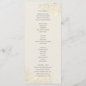 Staubige Rosen-Gold-Blumenhochzeit Programm (Rückseite)