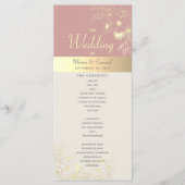 Staubige Rosen-Gold-Blumenhochzeit Programm (Vorderseite)