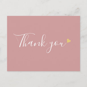 Staubige Rosen Gold Herz Schrift Geschäft Danke Postkarte