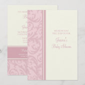 Staubige Rosen-kundenspezifische Baby-Duschen-mit Einladung (Vorne/Hinten)