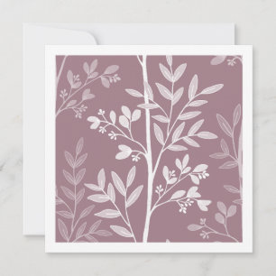 Staubige Rosen-Mauve-Feine Florale Silhouette Art Karte