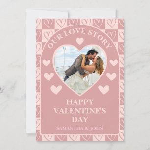 Staubige Rosen-Minimal-Herzen Valentinstag-Geschen Feiertagskarte