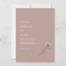 Staubige Rosen-Minimalist-Handpress-Blumenhochzeit