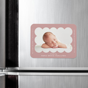 Staubige Rosen Moderne Geburtsankündigung mit gesc Magnet