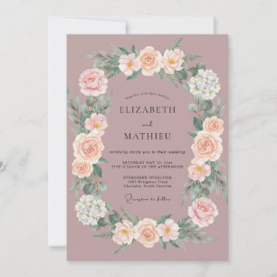 Staubige Rosen-Ornamente Hochzeit im Frühling Einladung