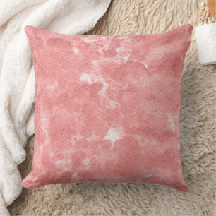 Staubige Rosen-Pfirsich-Aquarell-Marmor-Textur Kissen