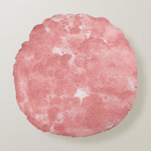 Staubige Rosen-Pfirsich-Aquarell-Marmor-Textur Rundes Kissen