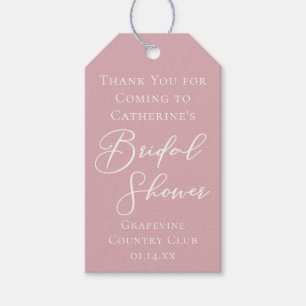 Staubige Rosen-Pink Hochzeit Dusche Personalisiert Geschenkanhänger