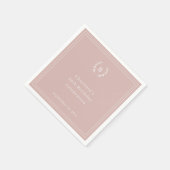 Staubige Rosen-Pink Monogramm-Kranz Geburtstag Serviette (Ecke)