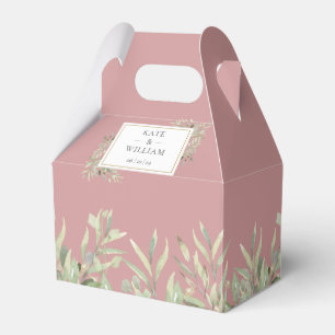 Staubige Rosen-Wasserfarbe-Grün-Hochzeit Geschenkschachtel