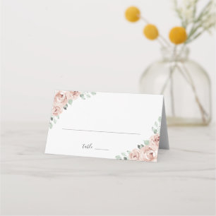 Staubige Rosen-Wasserfarben-Blumen Elegante Hochze Platzkarte