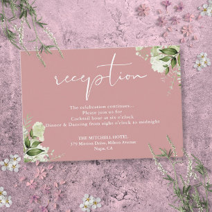 Staubige Rosenbegrünung Schrift Hochzeitsempfang Begleitkarte