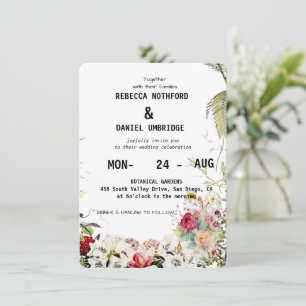 Staubige Rosenblumen Hochzeitseinladung Schritt fü Einladung