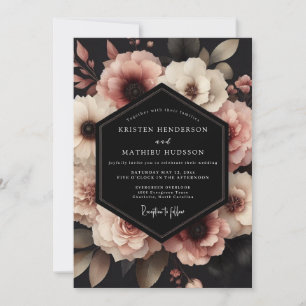 Staubige Rosenblüten-Hochzeit Einladung