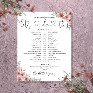 Staubige Rosenblüten-Hochzeitsplan-Zeitplan in Sch