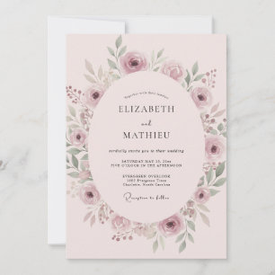 Staubige Rosenblüten-Romanze-Hochzeit Einladung