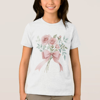 Staubige Rosenbouquet-Wasserfarbe Schleife Floral Tri-Blend Shirt