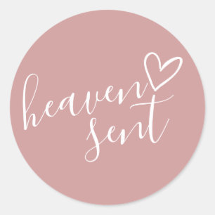 Staubige Rosenpink Himmel-gesandte Babyparty Runder Aufkleber