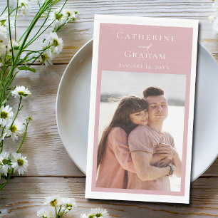 Staubige Rosenrote Hochzeit Personalisiertes Foto Serviette