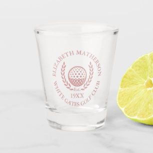 Staubige Rosenrote personalisierte Golfclub-Name Schnapsglas