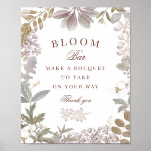 Staubige Vintage-Blumen-Hochzeitsdusche-Bloom-Bar Poster