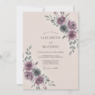 Staubiger Mauve Traumhafte Winterhochzeit Einladung