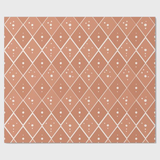 Staubiger Pfirsich-Diamant Moderner Skandinavische Geschenkpapier (Flach)